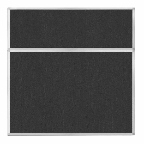 Hush Panel Configurable Cubicle Partition 6' x 6' Black Fabric